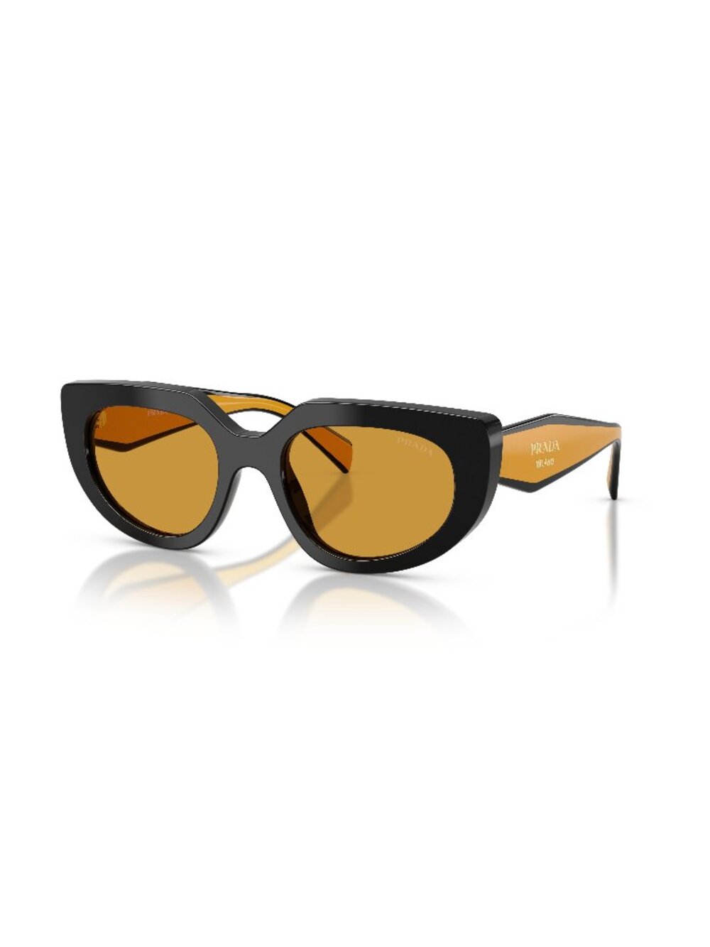 New Prada Women's Sunglasses Black Brown Lens Acetate Frame PR D02S 02K50P 53